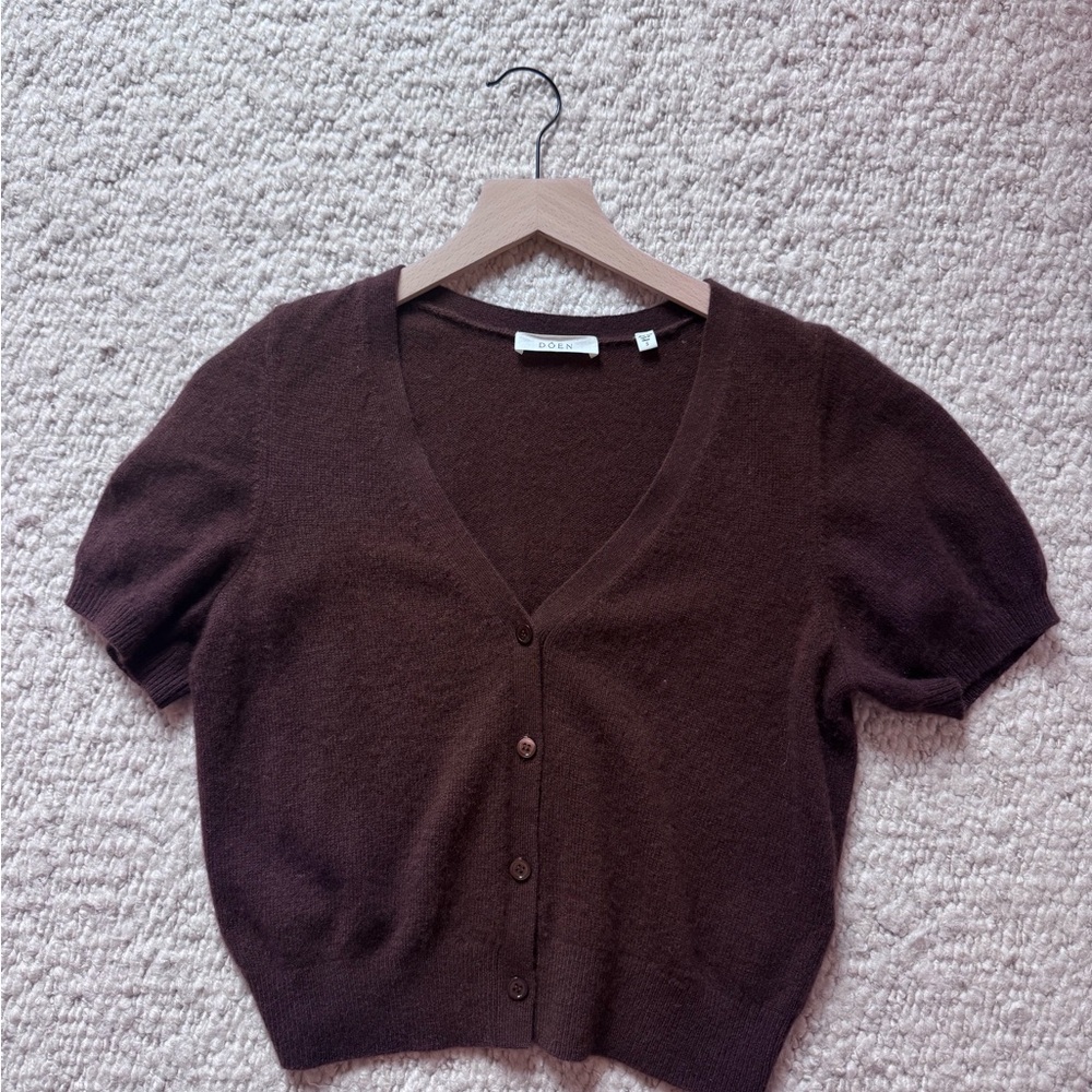 Doen Arella Cashmere Sweater Shirt Chocolate Brown